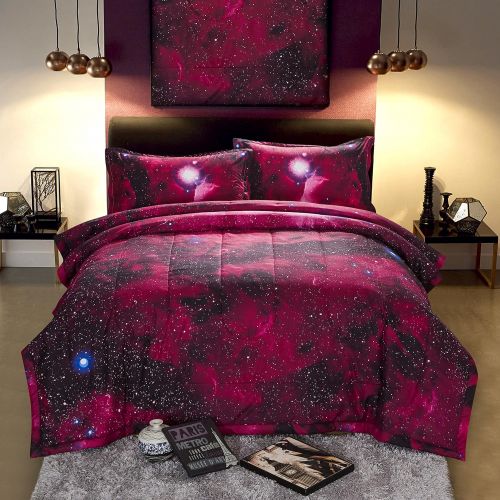  [아마존베스트]A Nice Night 3D Galaxy Blanket Comforter Bedding Sets Home Textile with Comforter Pillowcase
