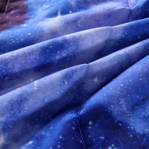  [아마존베스트]A Nice Night Galaxy Bedding Sets Outer Space Comforter 3D Printed Space Quilt Set Full Size