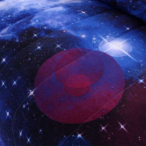  [아마존베스트]A Nice Night Galaxy Bedding Sets Outer Space Comforter 3D Printed Space Quilt Set Full Size