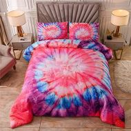 [아마존베스트]A Nice Night Bedding Tie Dye Galaxy Comforter Set, Psychedelic Swirl Pattern Colorful Boho, Boys Girls Bedding Quilt Sets (Pink, Twin(68-by-88-inches))