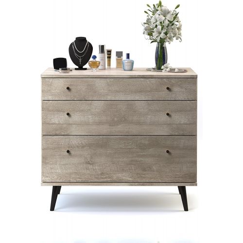  A chest of drawers Kevin Marbella Mid-Century 3-Drawer Dresser, 3 Drawer