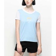 A-LAB A-Lab Byrl Over It Light Blue & White T-Shirt