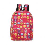 A-More Backpack Cute School Bag Printed Emoji Students Canvas Daypack Travel Bag