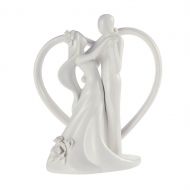 A-Parts A-parts Princess Wedding Decor Dancing Bride and Groom&Heart Figurine Shine Ceramic Wedding Cake Topper Silhouette Romantic Topper