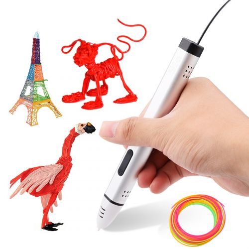  A-szcxtop A-SZCXTOP Metallic Color 3D Printing Pen WLCD Screen Low Temperature Speed Printer Pen Drawing 3D Pen Use PLA or ABS Filament Material for KidsHobbyistsCrafterArtists