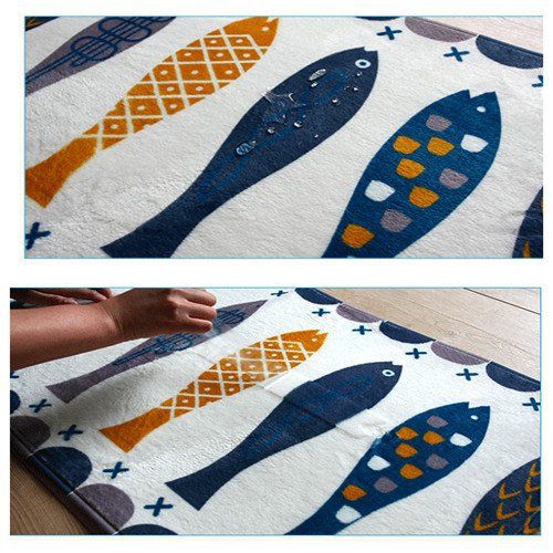  A.B Crew Modern Kitchen Floor Carpet Washable Bathroom Rug Kitchen Non-Slip Runner Rug(Fish,15.75x23.62)