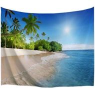 Marke: A.Monamour A.Monamour Wanddekor Wandbild Vorhang Wandteppiche Tropische Insel Palme Blaue Ozean Kueste Sommer Urlaub Strand Landschaft Druck Textil Tapisserie Wandbehange Dekore Fuer Wohnzimmer