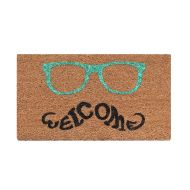 A1 Home Collections First Impression, Green Glasses Welcome Doormat, 18 L X 30 W