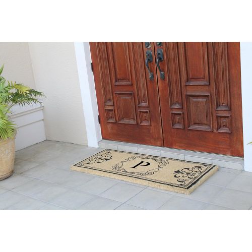  A1 Home Collections First Impression A1HOME200104-P Hayley Entry Double Doormat, Monogrammed P