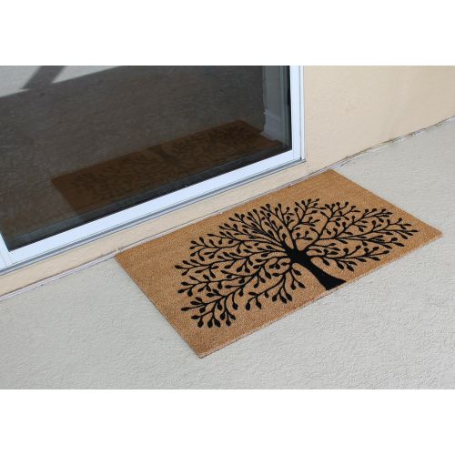  A1 Home Collections A1HC First Impression Shredding Tree FADE RESISTANT 24 in. x 39 in. Coir Flocked Door Mat