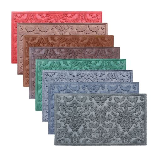  A1 Home Collections A1HCPR64-EP04 Doormat Brocade Eco-Poly Indoor/Outdoor Mat with Anti Slip Fabric Finish, Red