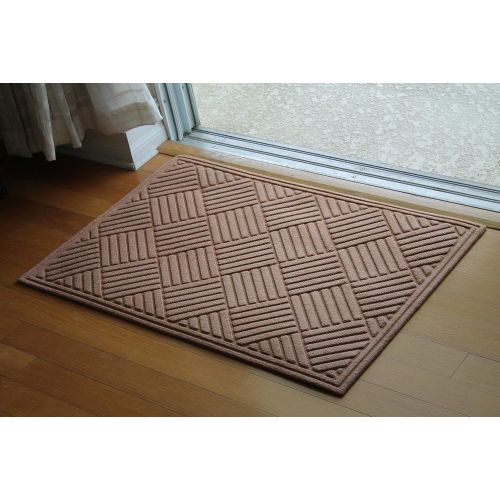  A1 Home Collections A1HCPR18-EP02 Doormat Parquet Eco-Poly Indoor/Outdoor Mat with Anti Slip Fabric Finish, Light Brown