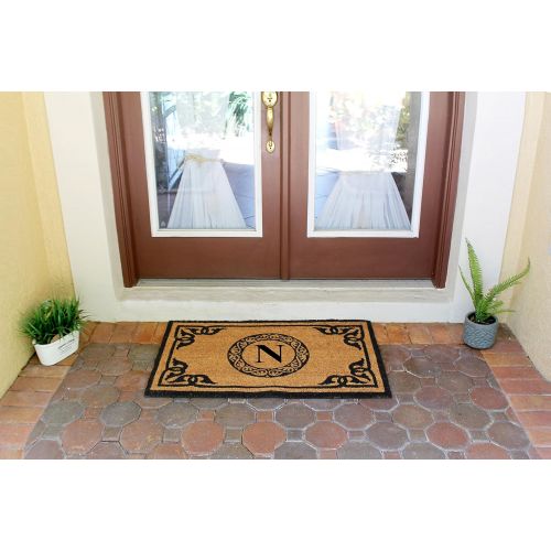  A1 Home Collections PT3006N First Impression Hand Crafted by Artisans Geneva Monogrammed Entry Doormat, 24X39
