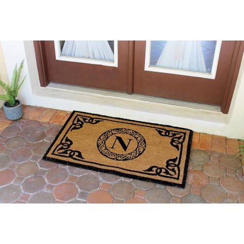  A1 Home Collections PT3006N First Impression Hand Crafted by Artisans Geneva Monogrammed Entry Doormat, 24X39