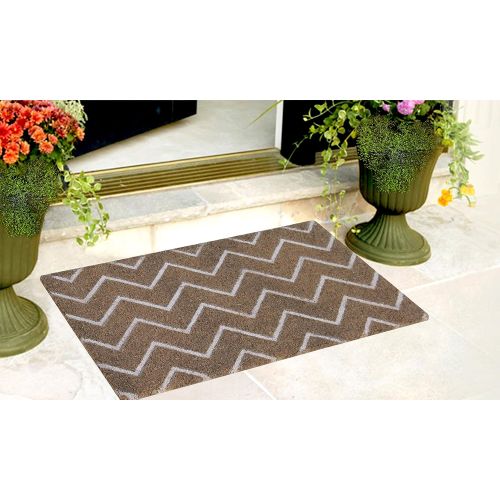  A1 Home Collections PVC Tufted Chevron Coir Doormat