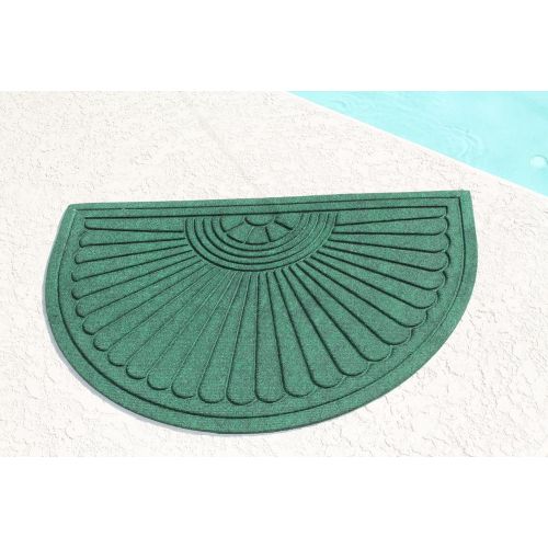  A1 Home Collections A1HCPR69-EP07 Half Round Sunburst, Skid Resistant,Waterhog Standard Doormat, Green