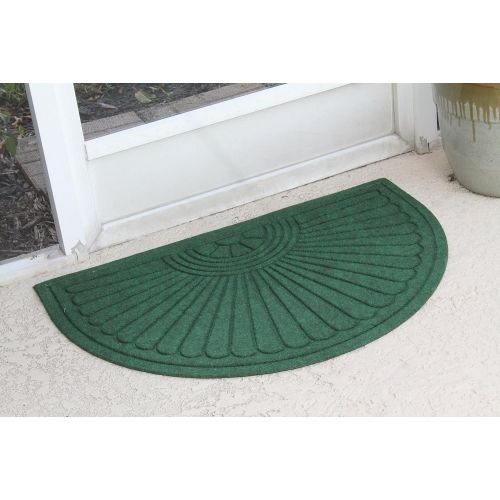  A1 Home Collections A1HCPR69-EP07 Half Round Sunburst, Skid Resistant,Waterhog Standard Doormat, Green