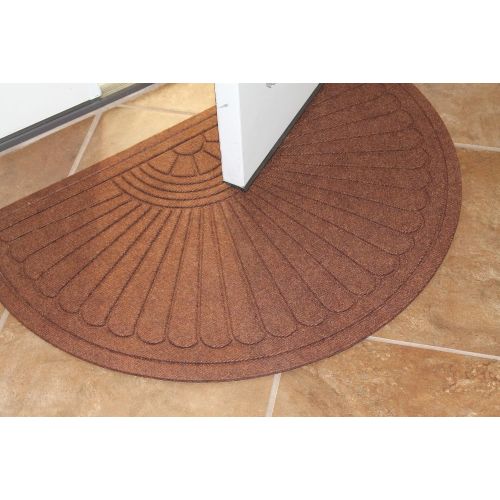  A1 Home Collections A1HCPR69-EP06 Half Round Sunburst, Skid Resistant,Waterhog Standard Doormat, Beige