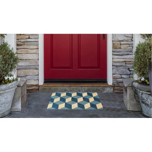  A1 Home Collections A1HOME200069 Geometric Blocks Pattern Decorative Door Mat