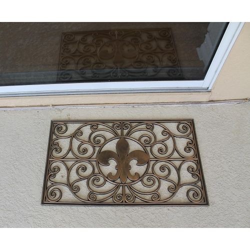  A1 Home Collections Rubber Grill Fleur-De-Lis Doormat, 18 L X 30 W