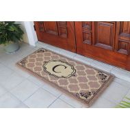 A1 Home Collections First Impression Gayle Ogee Monogrammed Entry Double Doormat,A1HOME200106-C