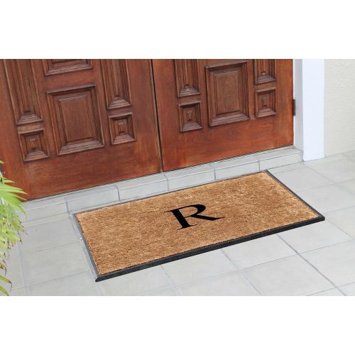  A1 Home Collections MULD01-2-R Doormat A1HC 30 in. x 48 in. Rubber & Coir Molded Double Monogrammed Door Mat