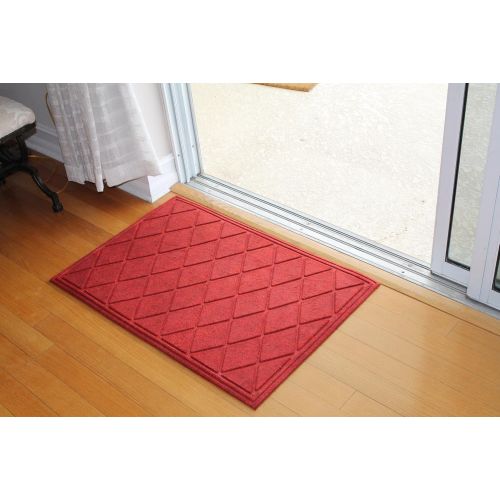  A1 Home Collections A1HCPR63-EP04 Doormat Diamond Eco-Poly Indoor/Outdoor Mat with Anti Slip Fabric Finish, Red