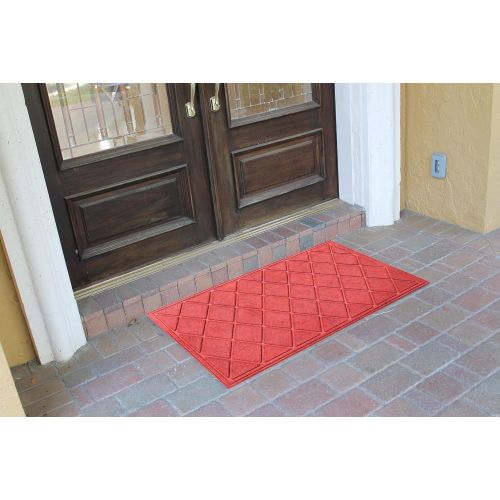  A1 Home Collections A1HCPR63-EP04 Doormat Diamond Eco-Poly Indoor/Outdoor Mat with Anti Slip Fabric Finish, Red