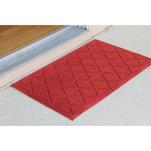  A1 Home Collections A1HCPR63-EP04 Doormat Diamond Eco-Poly Indoor/Outdoor Mat with Anti Slip Fabric Finish, Red