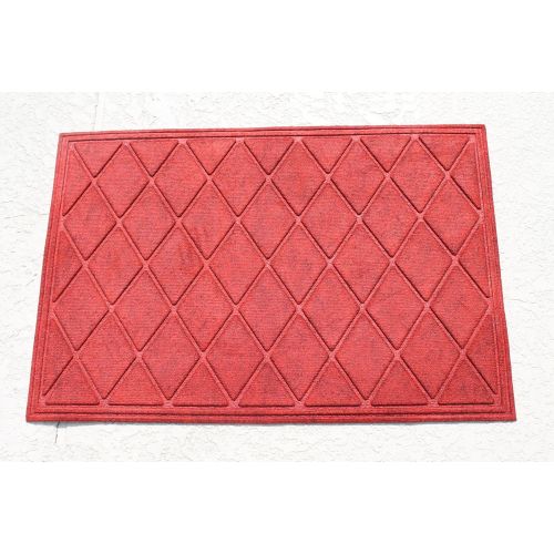  A1 Home Collections A1HCPR63-EP04 Doormat Diamond Eco-Poly Indoor/Outdoor Mat with Anti Slip Fabric Finish, Red