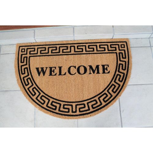  A1 Home Collections First Impression Half Round Grecian Flocked Entry Doormat, Large (24 L x 36 W)