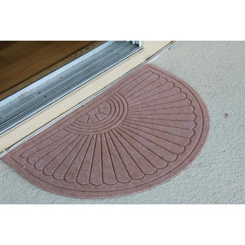  A1 Home Collections A1HCPR69-EP02 Half Round Sunburst, Skid Resistant,Waterhog Standard Doormat, Light Brown