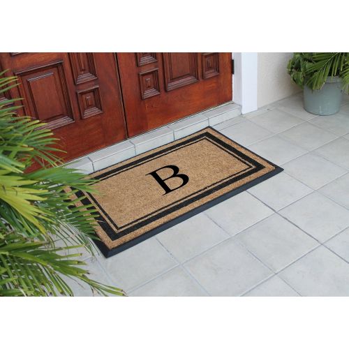  A1 Home Collections First Impressions Markham Border Double Door, Doormat, Monogrammed B, X-Large