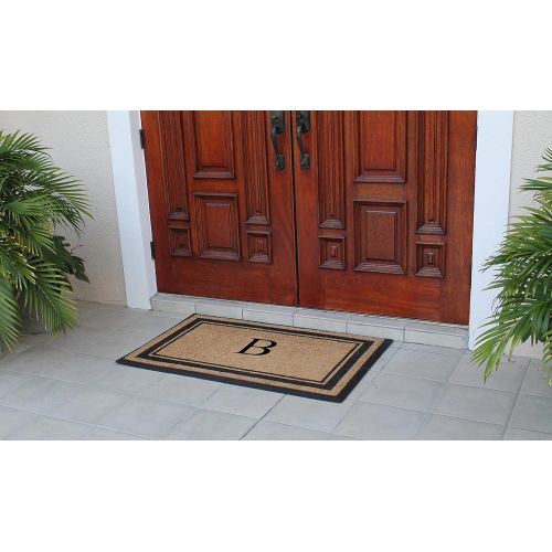  A1 Home Collections First Impressions Markham Border Double Door, Doormat, Monogrammed B, X-Large