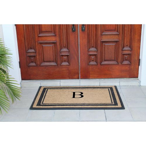  A1 Home Collections First Impressions Markham Border Double Door, Doormat, Monogrammed B, X-Large