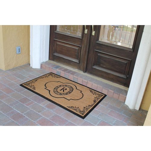  A1 Home Collections PT4007R First Impression Hand Crafted Abrilina Entry Monogrammed Doormat, Double, 30 L x 48 W
