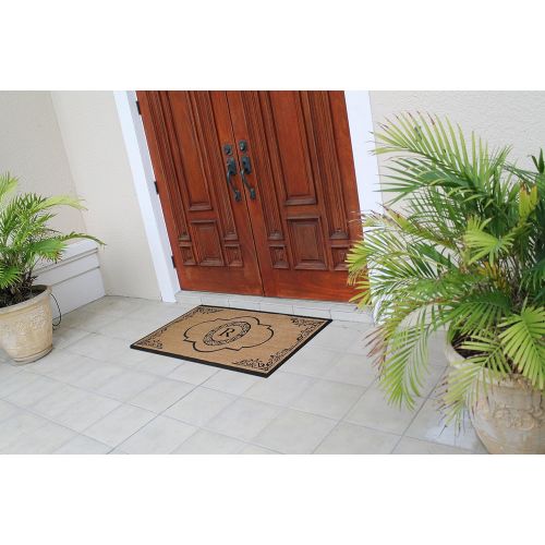  A1 Home Collections PT4007R First Impression Hand Crafted Abrilina Entry Monogrammed Doormat, Double, 30 L x 48 W