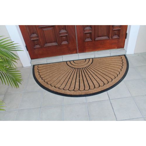  A1 Home Collections Handcrafted Sunburst Sturdy Well Made Double Doormat, Rubber and Coir, X-Large (36 X 72)