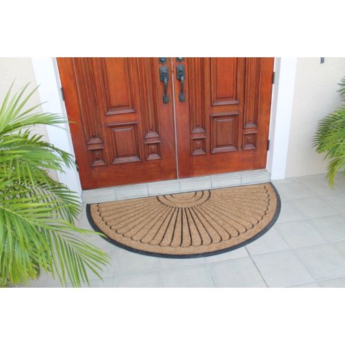  A1 Home Collections Handcrafted Sunburst Sturdy Well Made Double Doormat, Rubber and Coir, X-Large (36 X 72)