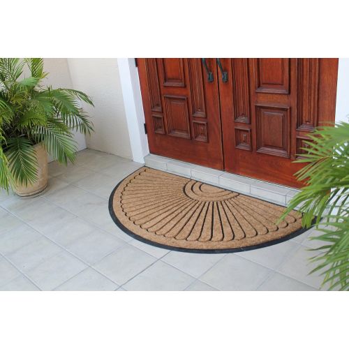  A1 Home Collections Handcrafted Sunburst Sturdy Well Made Double Doormat, Rubber and Coir, X-Large (36 X 72)