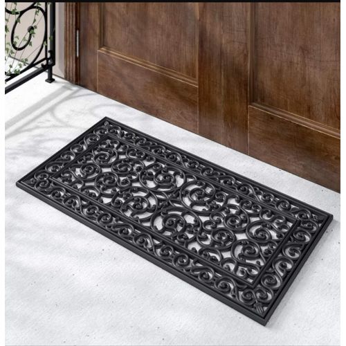  A1 Home Collections First IMPRESSION Audie Modern Indoor/Outdoor 23.62 L x 47.25 W Easy Clean Rubber Entry Way Doormat for Patio, Front Door, All Weather Exterior Doors/Large Size