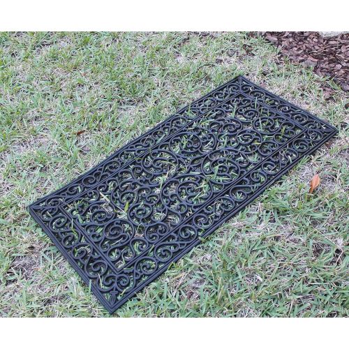  A1 Home Collections First IMPRESSION Audie Modern Indoor/Outdoor 23.62 L x 47.25 W Easy Clean Rubber Entry Way Doormat for Patio, Front Door, All Weather Exterior Doors/Large Size