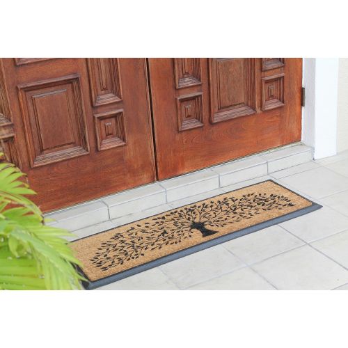  A1 Home Collections First Impressions Hand-Crafted Rubber Coir Tree Double Door Mat