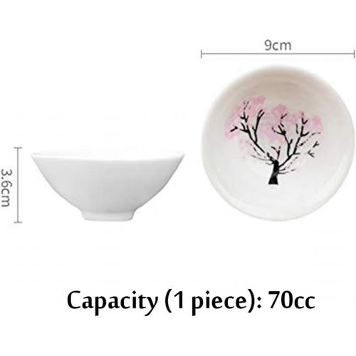  [아마존베스트]A3SPOAG Cold Hot Temperature Color Changing Sakura Sake Cup Japanese-style Ceramic Cherry/Peach/Plum blossoms Sake Set Wine Set Tea Cup (Gift Box Package 1 pics)