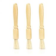 A/A Natural Bristles Coffee Grinder Cleaning Brush Machine Cleaner Tool with Solid Wood Handle Espresso Maker Accessories for Home Kitchen 3 pcs