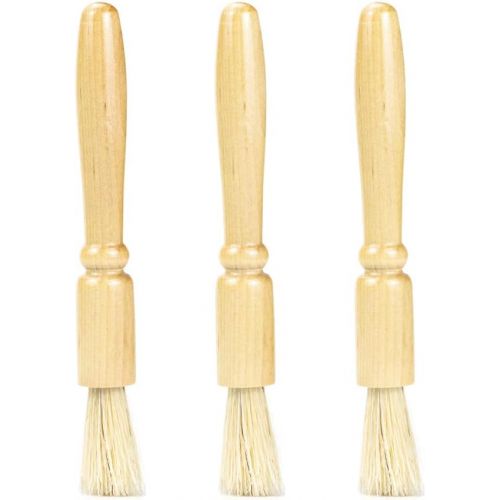  A/A Natural Bristles Coffee Grinder Cleaning Brush Machine Cleaner Tool with Solid Wood Handle Espresso Maker Accessories for Home Kitchen 3 pcs