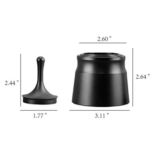  A/A Aluminuml Intelligent Dosing Ring for 58mm Coffee Tamper Espresso Machine Coffee Cup Anti-flying Dust for the Powder Receiver 1 pieces (Black)