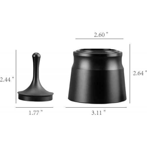  A/A Aluminuml Intelligent Dosing Ring for 58mm Coffee Tamper Espresso Machine Coffee Cup Anti-flying Dust for the Powder Receiver 1 pieces (Black)