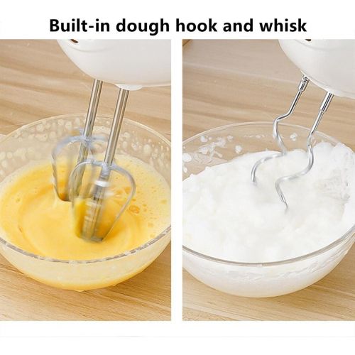  A/A Styline Hand Stirrer 2 Whisks 2 Stainless Steel Dough Hooks Dishwasher Safe 5 Levels Plus (White)