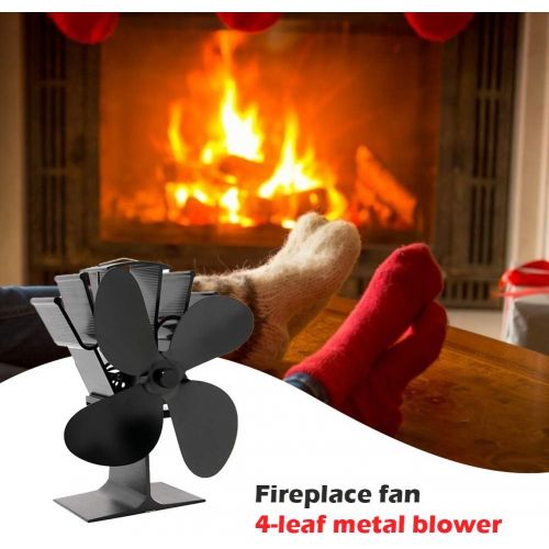  A/A 4 Blade Automatic Heat Powered Stove Fan Energy Saving Home Wood Fireplace Fans